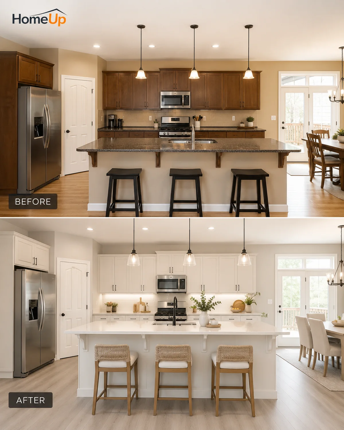 Kitchen before and after